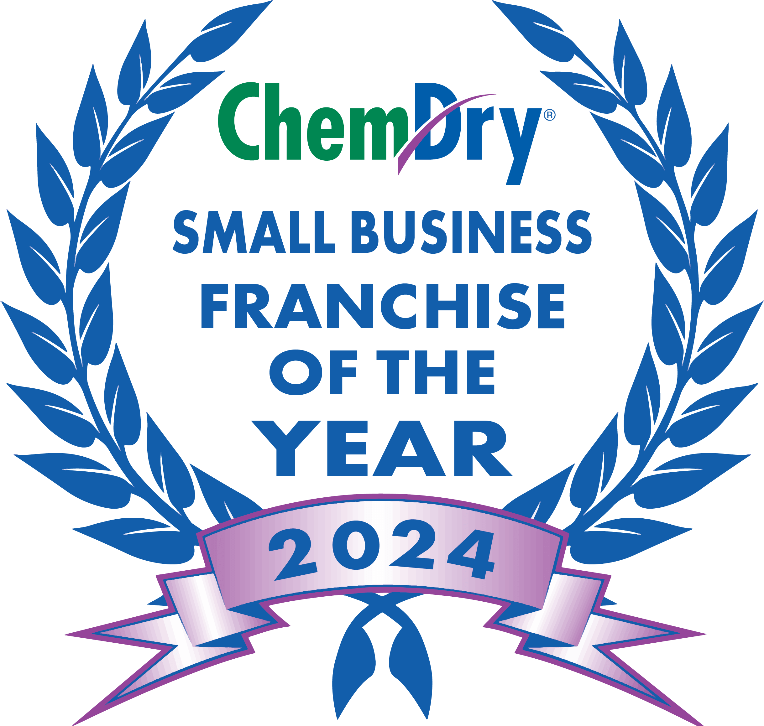 Chem-Dry small business franchise of the year 2024 badge